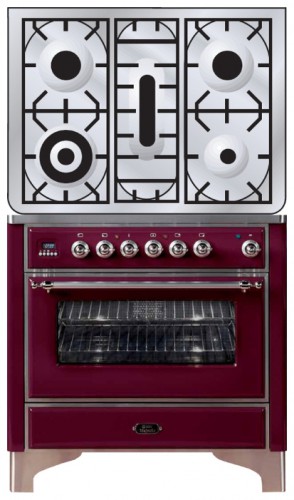 厨房炉灶 ILVE M-90PD-E3 Red 照片, 特点