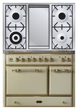 厨房炉灶 ILVE MCD-100FD-E3 Antique white 照片, 特点