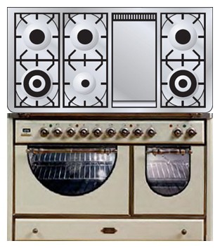 Кухонная плита ILVE MCSA-120FD-VG Antique white Фото, характеристики