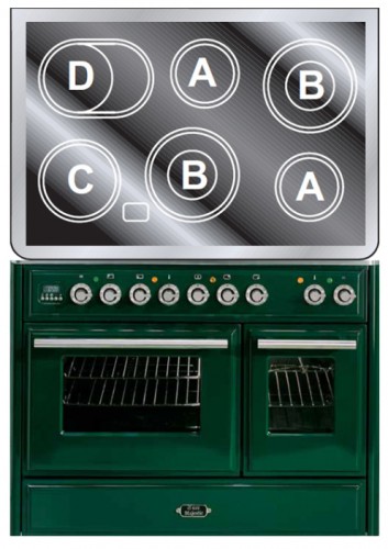 Estufa de la cocina ILVE MTDE-100-E3 Green Foto, características