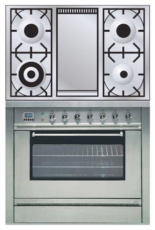 Кухонная плита ILVE P-90FL-VG Stainless-Steel Фото, характеристики