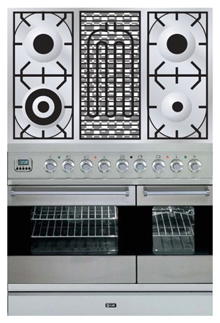 Estufa de la cocina ILVE PDF-90B-VG Stainless-Steel Foto, características