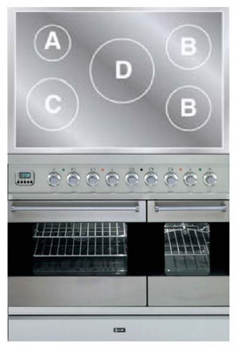 Estufa de la cocina ILVE PDFI-90-MP Stainless-Steel Foto, características