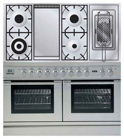 Кухонна плита ILVE PDL-120FR-MP Stainless-Steel фото, Характеристики