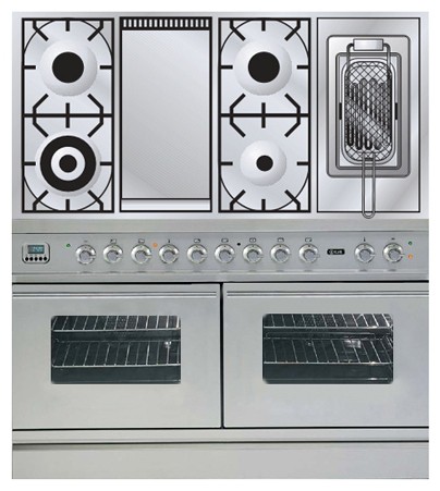 रसोई चूल्हा ILVE PDW-120FR-MP Stainless-Steel तस्वीर, विशेषताएँ