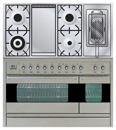 Kitchen Stove ILVE PF-120FR-MP Stainless-Steel Photo, Characteristics