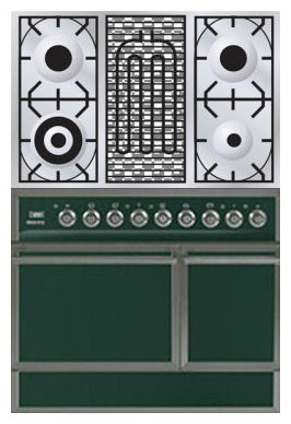 Estufa de la cocina ILVE QDC-90B-MP Green Foto, características
