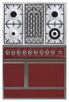 रसोई चूल्हा ILVE QDC-90B-MP Red 90.00x87.00x60.00 सेमी