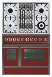 Fogão de Cozinha ILVE QDC-90BW-MP Burgundy 90.00x87.00x60.00 cm