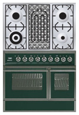 Estufa de la cocina ILVE QDC-90BW-MP Green Foto, características