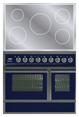 Kitchen Stove ILVE QDCI-90W-MP Blue Photo, Characteristics