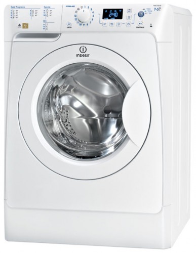 çamaşır makinesi Indesit PWDE 7124 W fotoğraf, özellikleri