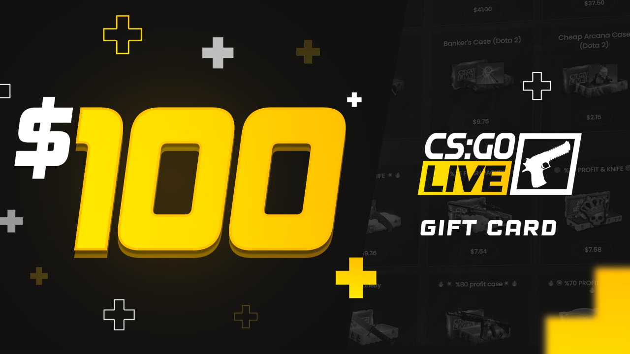 CSGOLive 100 USD Gift Card, 117.15$
