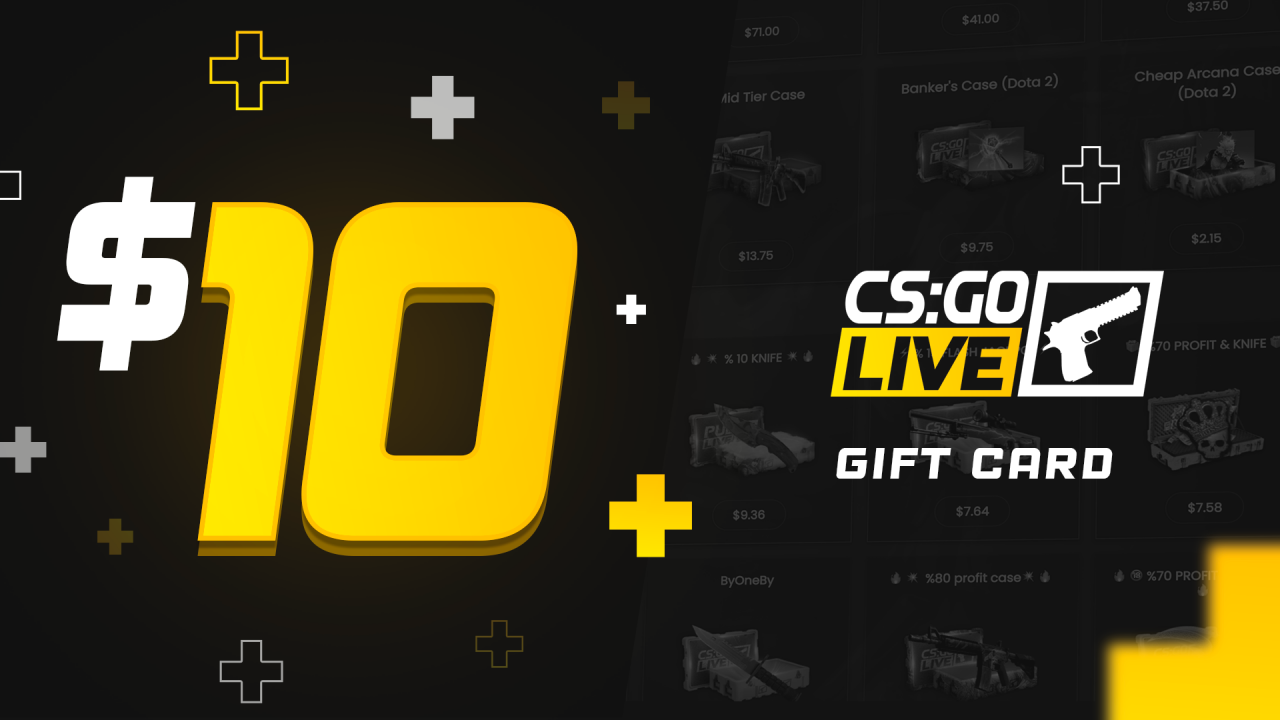 CSGOLive 10 USD Gift Card, 11.72$