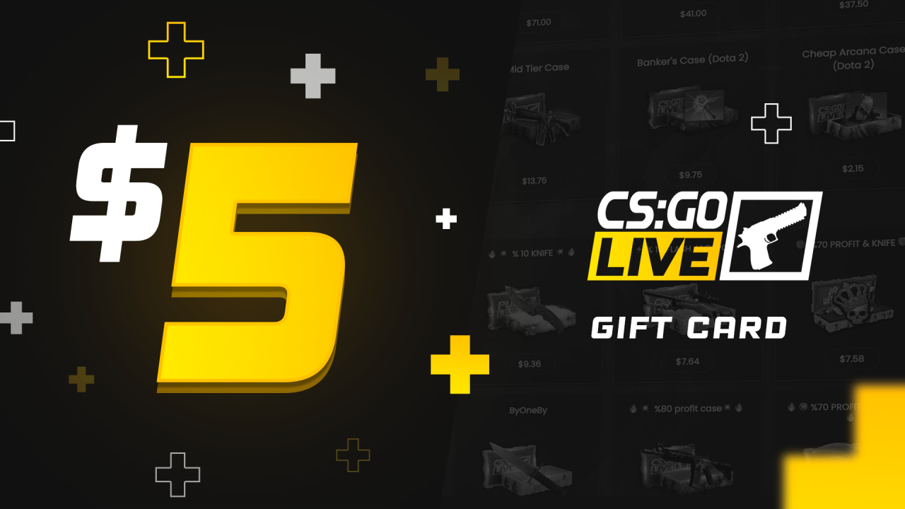 CSGOLive 5 USD Gift Card, 5.85$