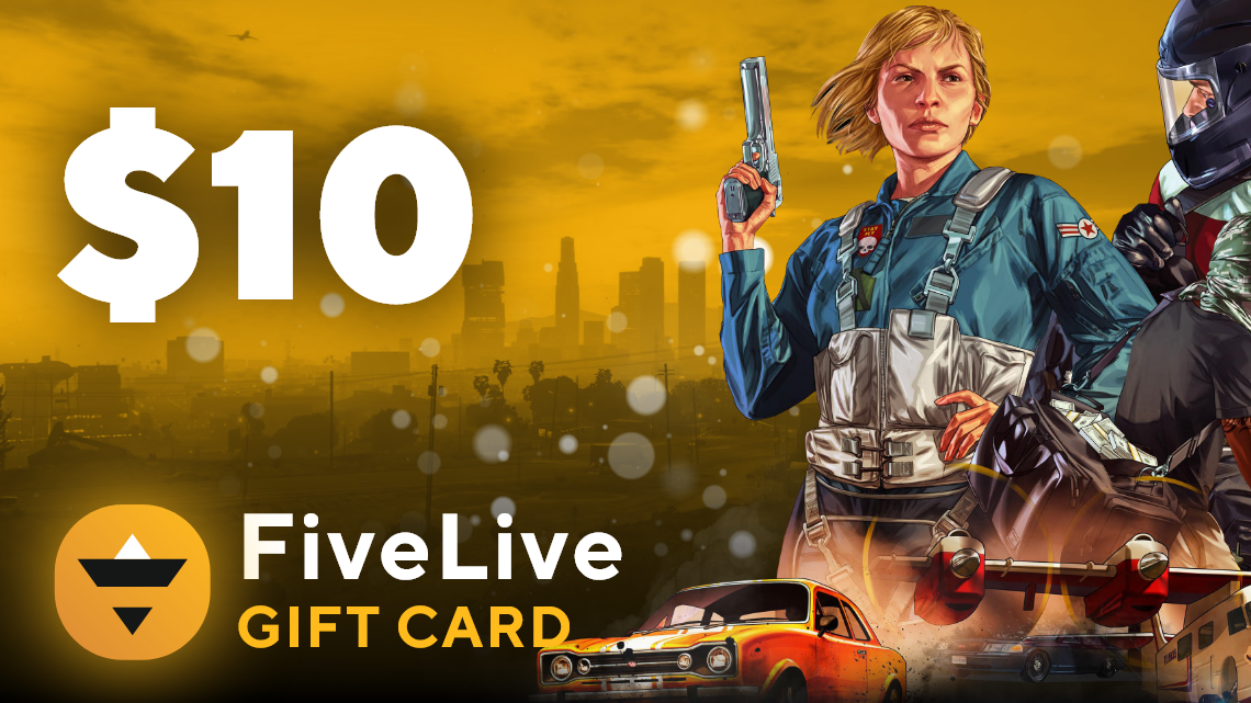 FiveLive $10 Gift Card, 9.94$