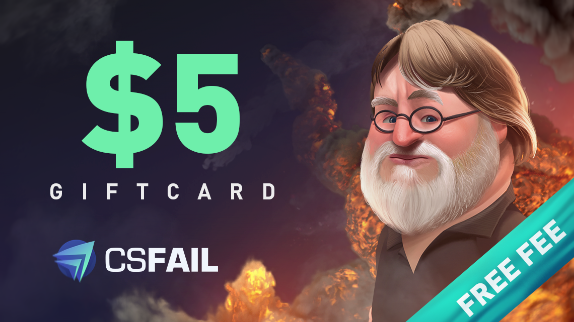 CS fail $5 Gift Card, 5.25$