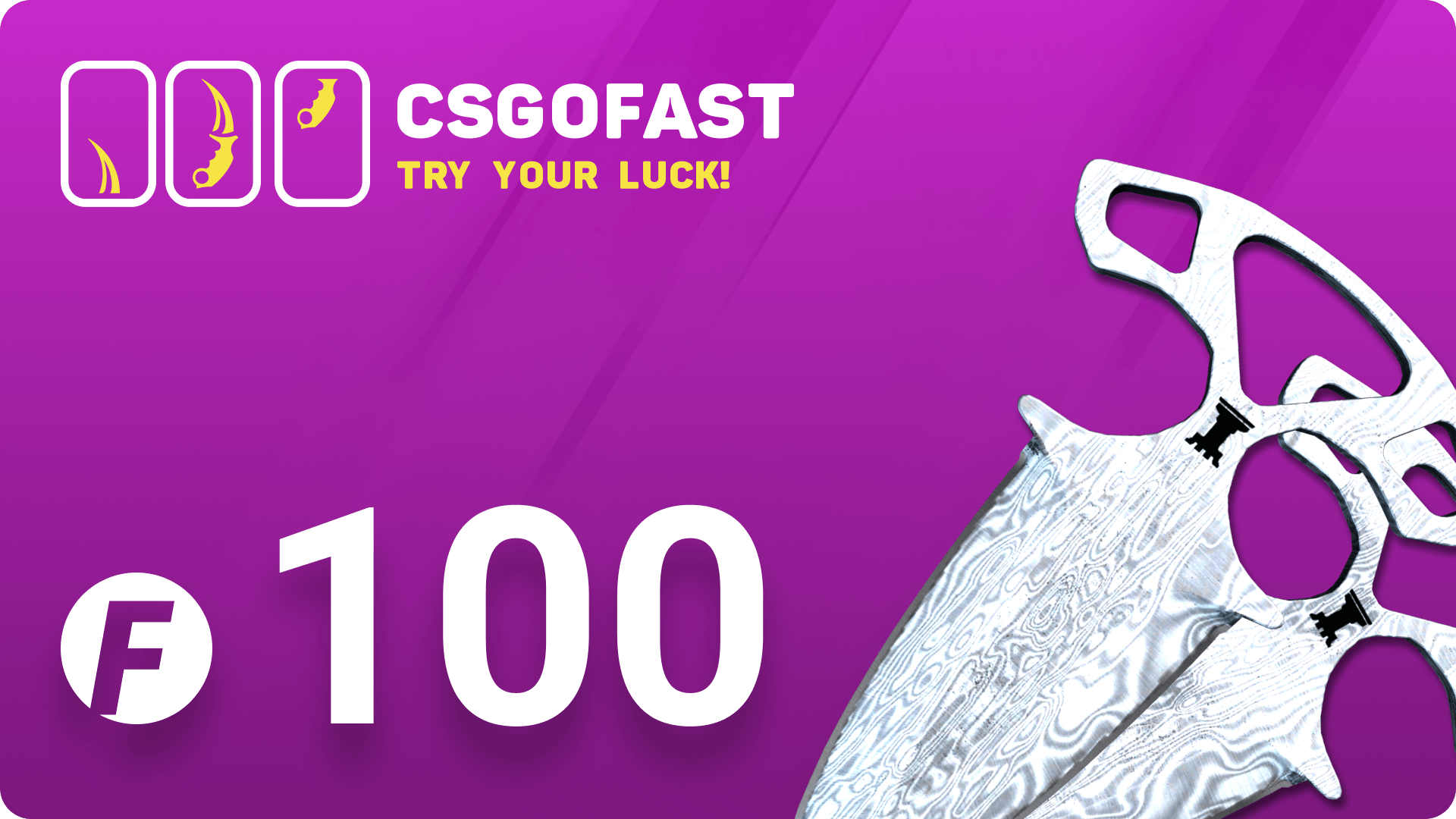 CSGOFAST 100 Fast Coins Gift Card, 70.9$