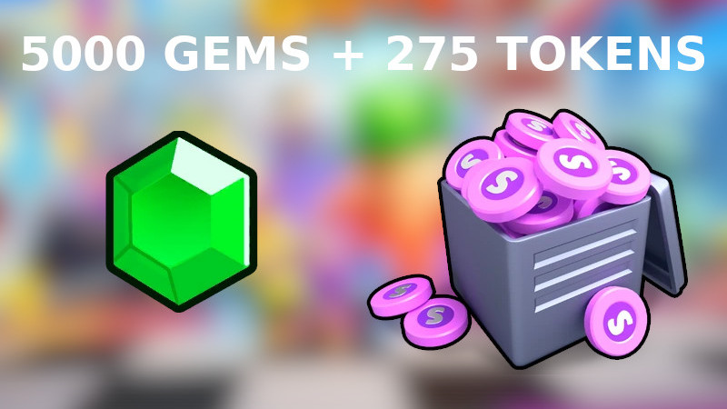 Stumble Guys - 5000 Gems + 275 Tokens Reidos Voucher, 10.42$