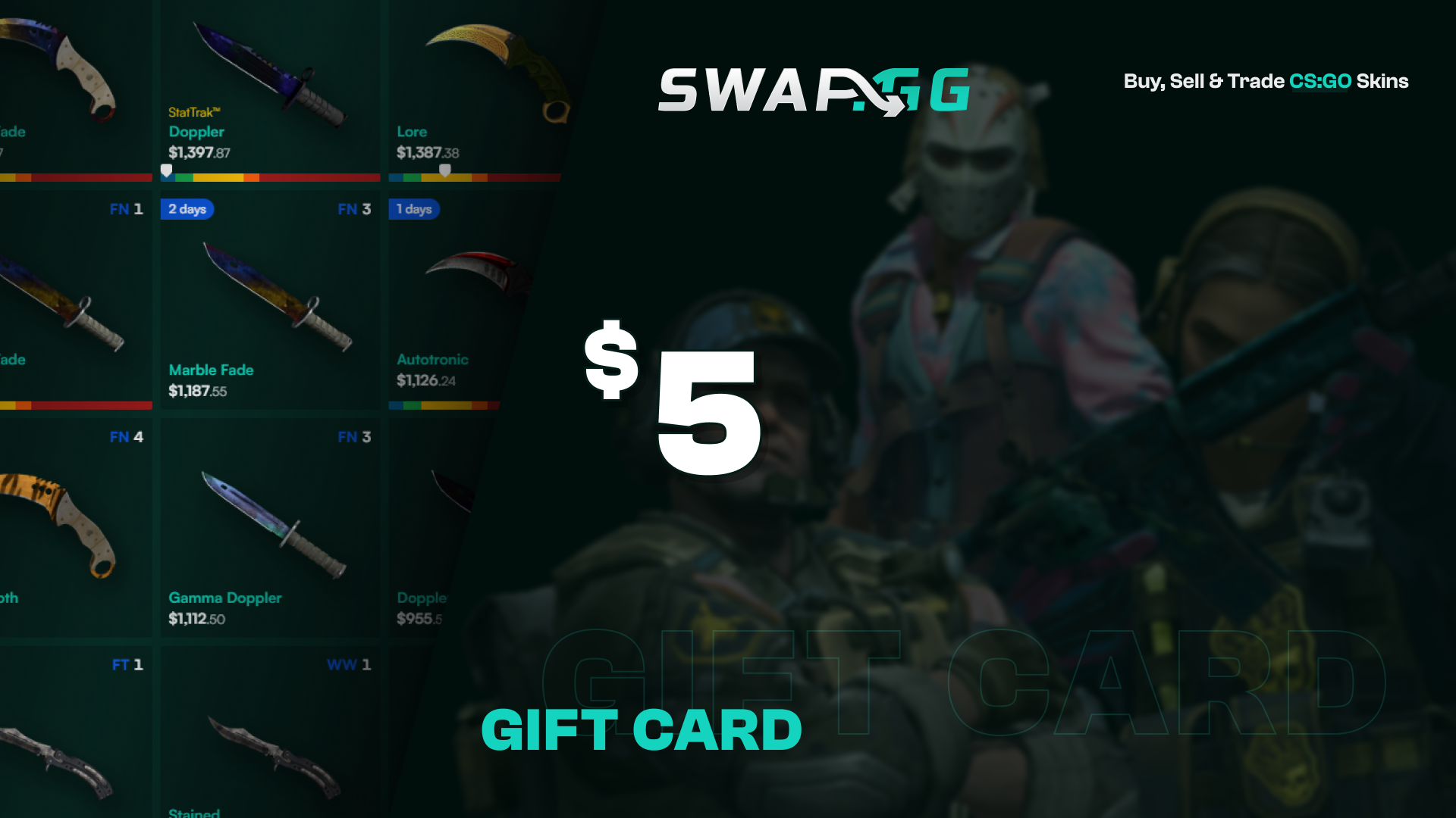 Swap.gg $5 Gift Card, 3.97$