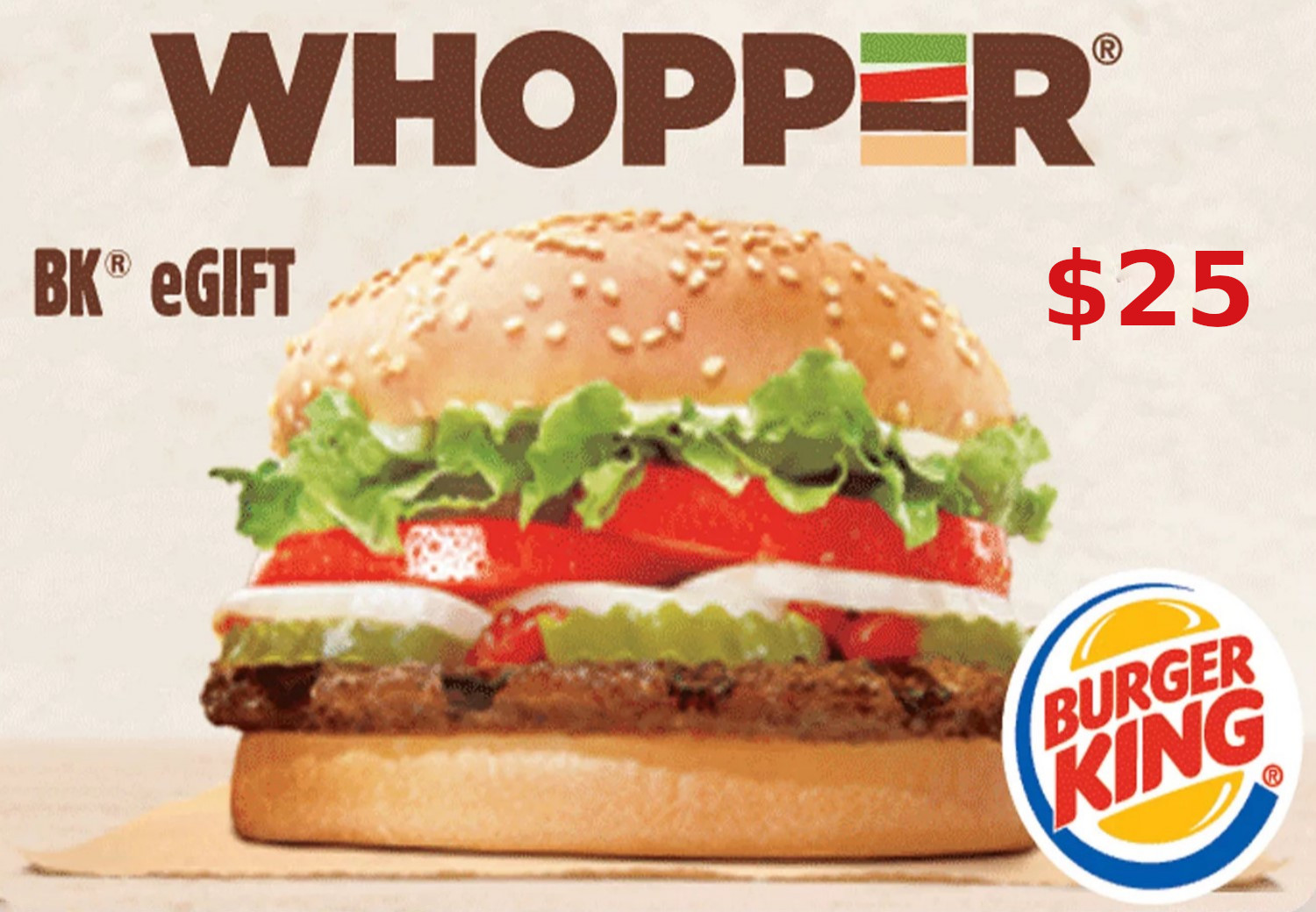 Burger King $25 Gift Card US, 27.11$